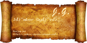 Jámbor Győző névjegykártya